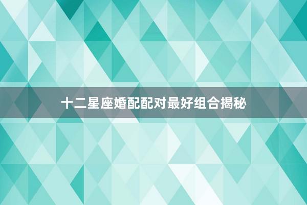 十二星座婚配配对最好组合揭秘
