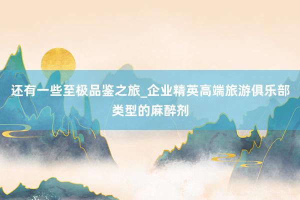 还有一些至极品鉴之旅_企业精英高端旅游俱乐部类型的麻醉剂